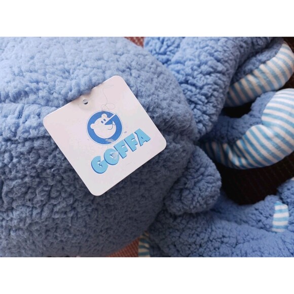 Goffa Octopus Plush Large 25" Blue White Stripe Sherpa Stuffed Animal New - Picture 6 of 6